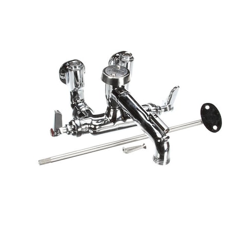 T&S Brass Service Sink Faucet, Wall Mount, Adjustable Center B-0667-POL